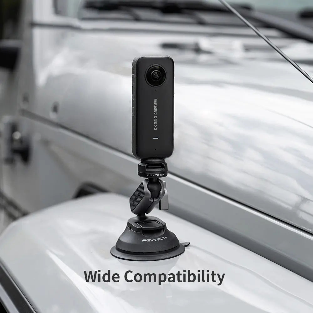 PGYTECH Caplock Suction Cup Camera Mount for DJI OSMO Action, Gopro, OSMO Pocket 3/2, Action Camera for Insta360 with 1/4"-20 Thread