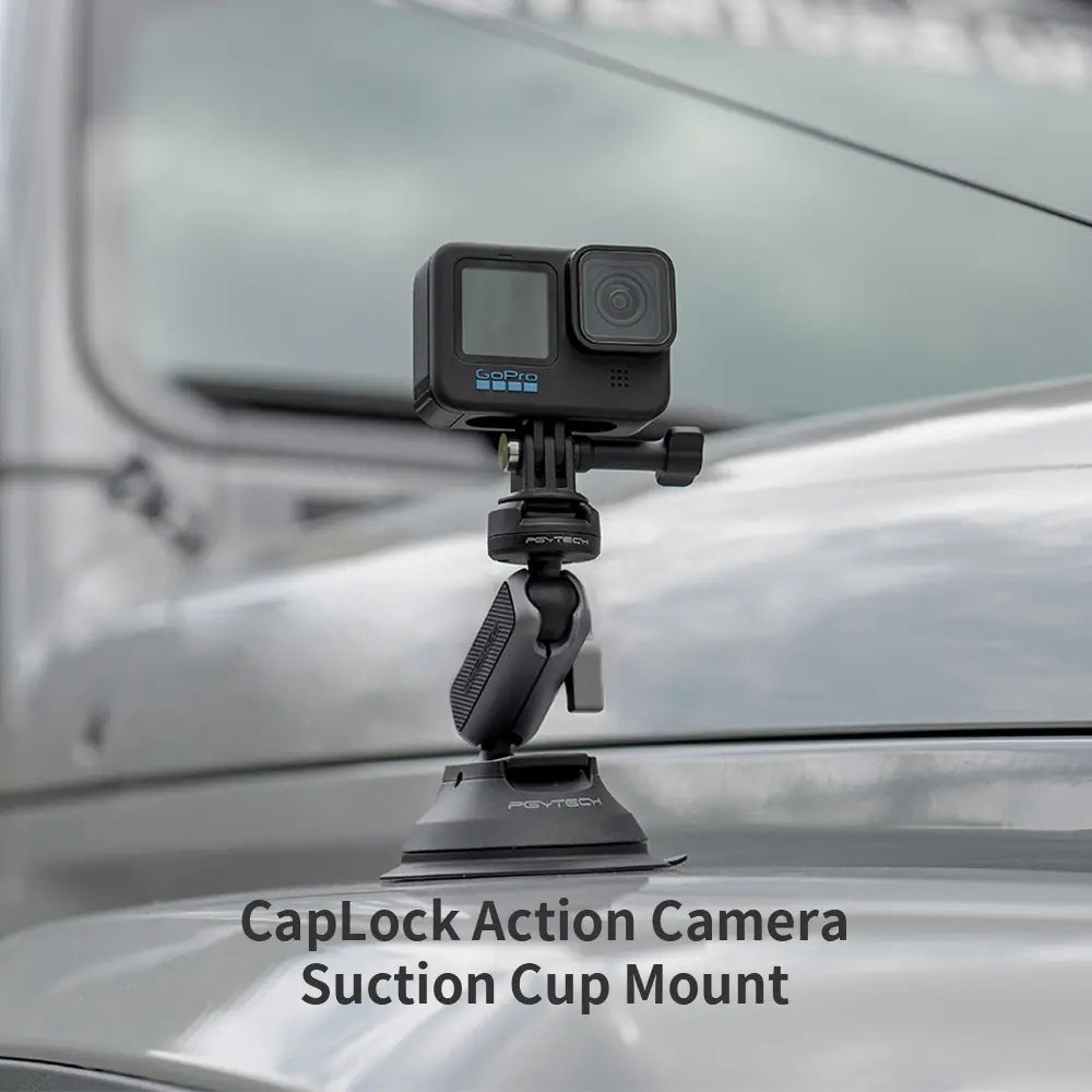 PGYTECH Caplock Suction Cup Camera Mount for DJI OSMO Action, Gopro, OSMO Pocket 3/2, Action Camera for Insta360 with 1/4"-20 Thread