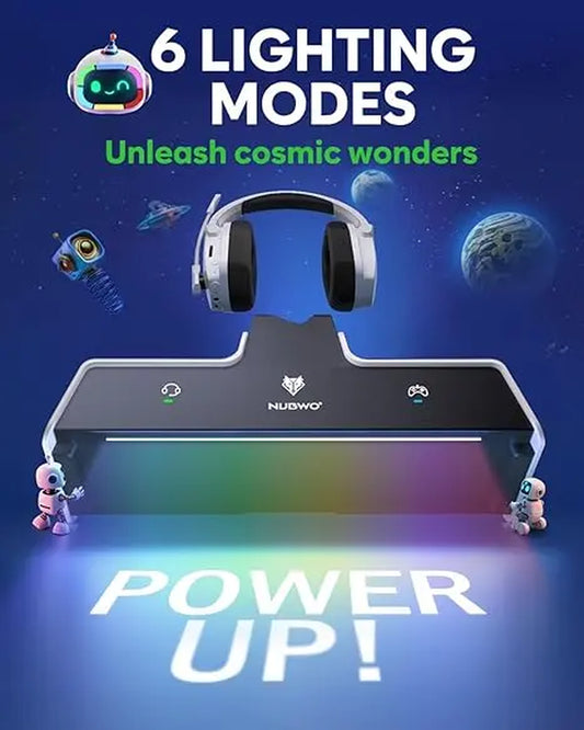 NUBWO G06 Pro Wireless Gaming Headset with Charging Station for Headset & PS5 Controller, 17Ms Low Latency, 120H Battery Life, Dynamic 50Mm Drivers-White (NOT Compatible with Xbox) Tiktokshopspringglowup Summervibes