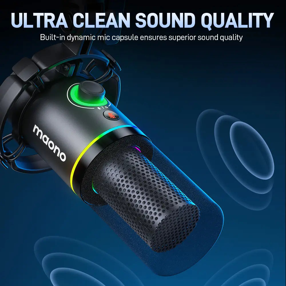 Maono PD200X USB & XLR Desktop Audio Dynamic Gaming Mic, Set up with Boom Arm, Compatible with Computer/ Pc/Ps5/Smartphone,One-Click Mute,Noise Reduction and Headphone Jack, Ideal for Gamer, Streamer, Voice-Over, Recording, Podcasting & Singing.