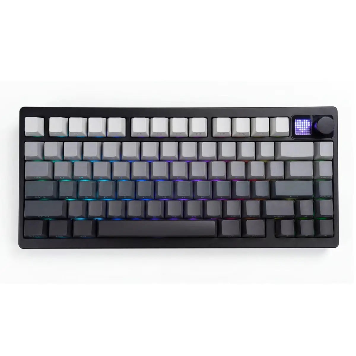ELECFOX SPECTRA75 Mechanical Gaming Keyboard, Wireless Tri-Mode Connection, PBT Keycaps, RGB Backlight, LED Dot Matrix Display, Gasket Hot-Swappable, Multimedia Knob, Creamy Keyboard PC Accessories