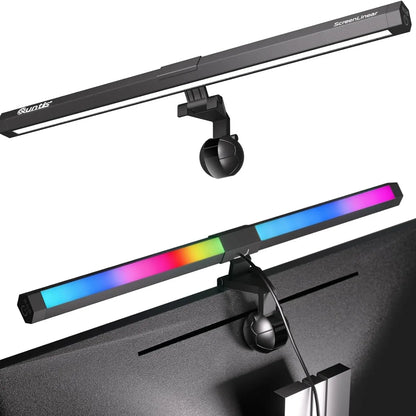 Quntis Monitor Light Gamezone Series RGB Backlight, Desk Setup Gaming Livestreaming Accessories, for Flat/Curved/Ultrawide Monitor - 216 (20Inch) Dimmable Video Lighting