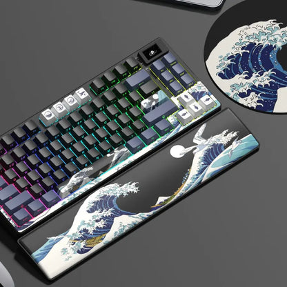 Womier Sk80 Pro Kanagawa Themed 75% Wireless Mechanical Keyboard with Multimedia Display with RGB