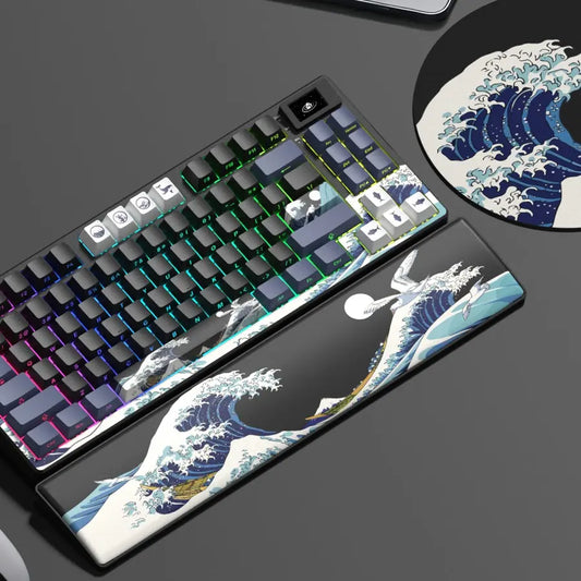 Womier Sk80 Pro Kanagawa Themed 75% Wireless Mechanical Keyboard with Multimedia Display with RGB