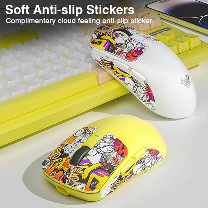 AULA SC680 Wireless Gaming Mouse, Tri-Mode 2.4G/BT5.0/USB-C Gaming Mouse, 10000 DPI Rechargeable Wireless Mouse, Gaming Mouse with 6 Programmable Buttons and Summer Anti-Slip Stickers, Office Desktop Laptop Accessories Ergonomic Mechanical Keyboard
