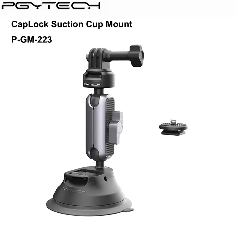 PGYTECH Caplock Suction Cup Camera Mount for DJI OSMO Action, Gopro, OSMO Pocket 3/2, Action Camera for Insta360 with 1/4"-20 Thread