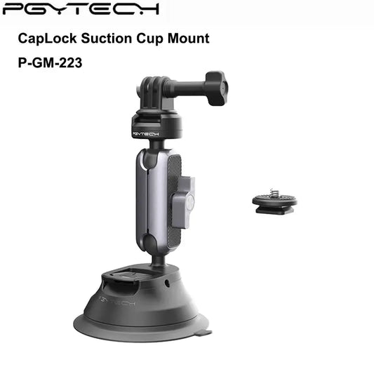 PGYTECH Caplock Suction Cup Camera Mount for DJI OSMO Action, Gopro, OSMO Pocket 3/2, Action Camera for Insta360 with 1/4"-20 Thread
