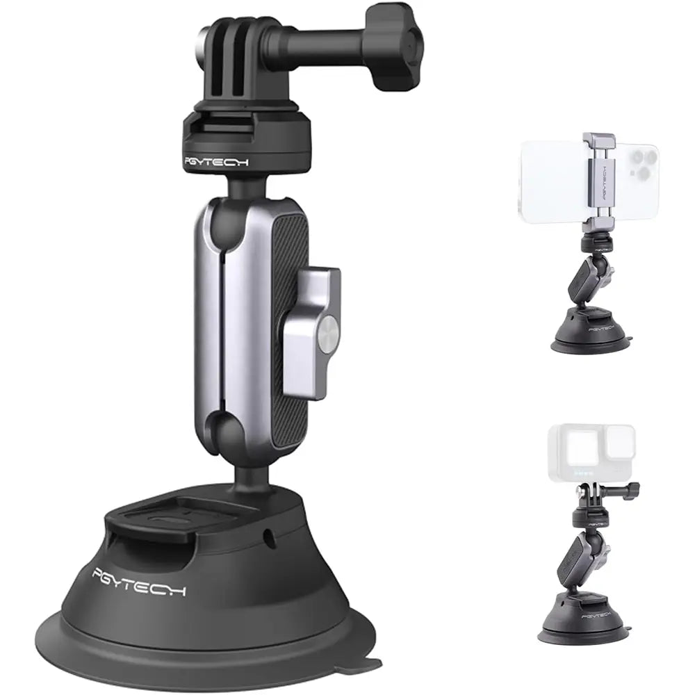 PGYTECH Caplock Suction Cup Camera Mount for DJI OSMO Action, Gopro, OSMO Pocket 3/2, Action Camera for Insta360 with 1/4"-20 Thread