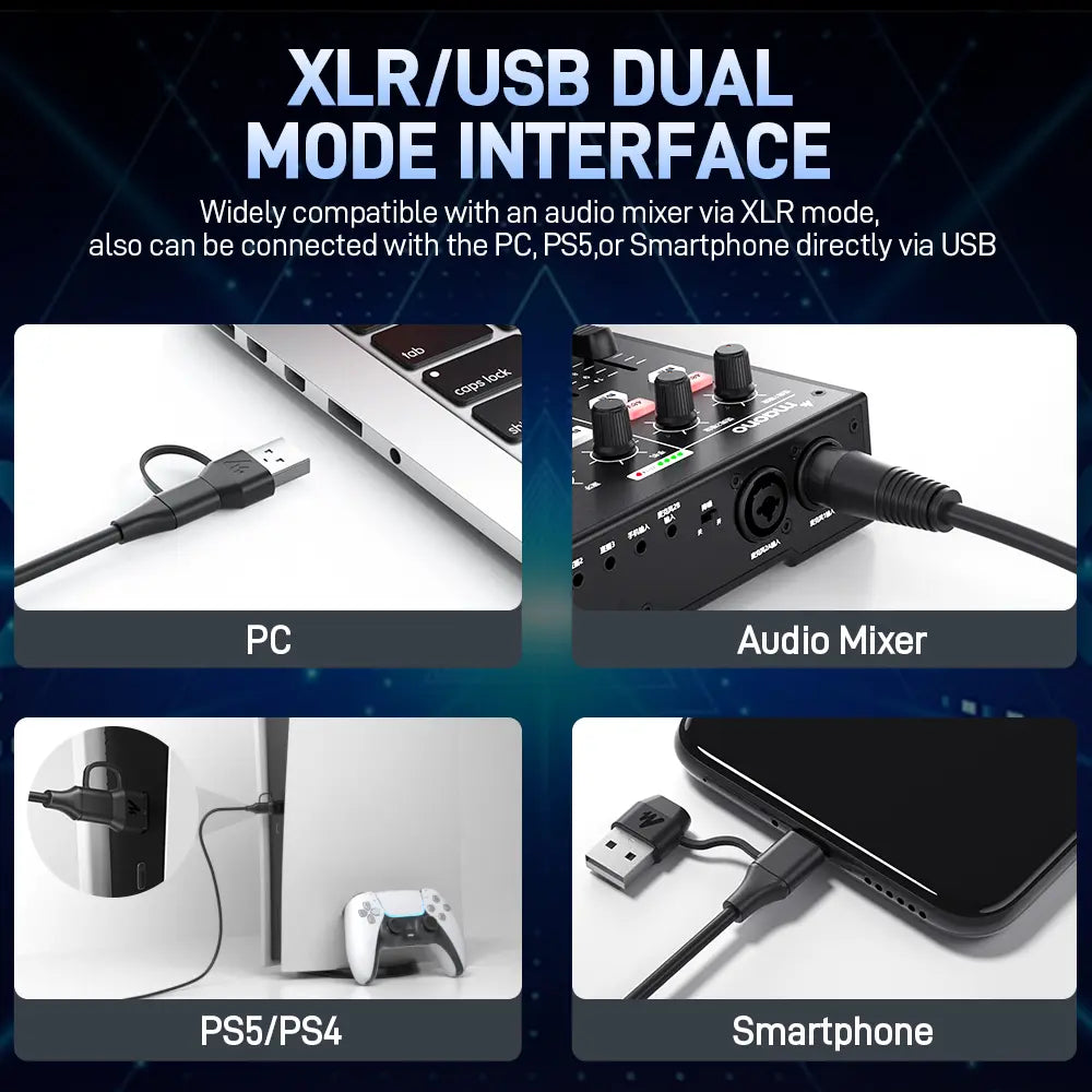 Maono PD200X USB & XLR Desktop Audio Dynamic Gaming Mic, Set up with Boom Arm, Compatible with Computer/ Pc/Ps5/Smartphone,One-Click Mute,Noise Reduction and Headphone Jack, Ideal for Gamer, Streamer, Voice-Over, Recording, Podcasting & Singing.