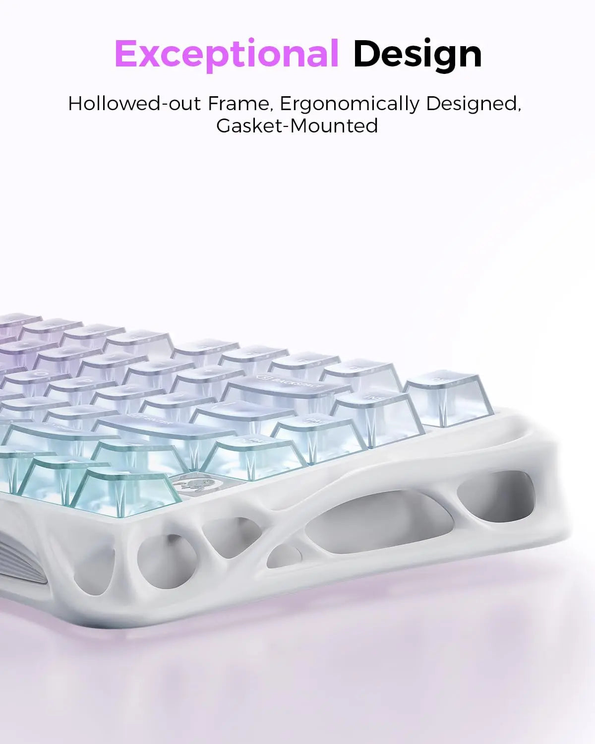 Gravastar Mercury K1 Lite Crystal Aurora 75% Mechanical Gaming Keyboard, 2.4Ghz/Bt/Wired Tri-Mode Wireless Keyboard, Gasket Hot Swappable Mechanical Keyboard, Pre-Lubed Linear Switches, RGB Backlit Summervibes
